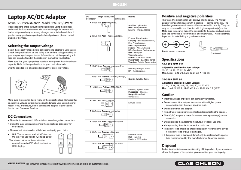 Image de la première page du manuel de l'appareil SPM 120