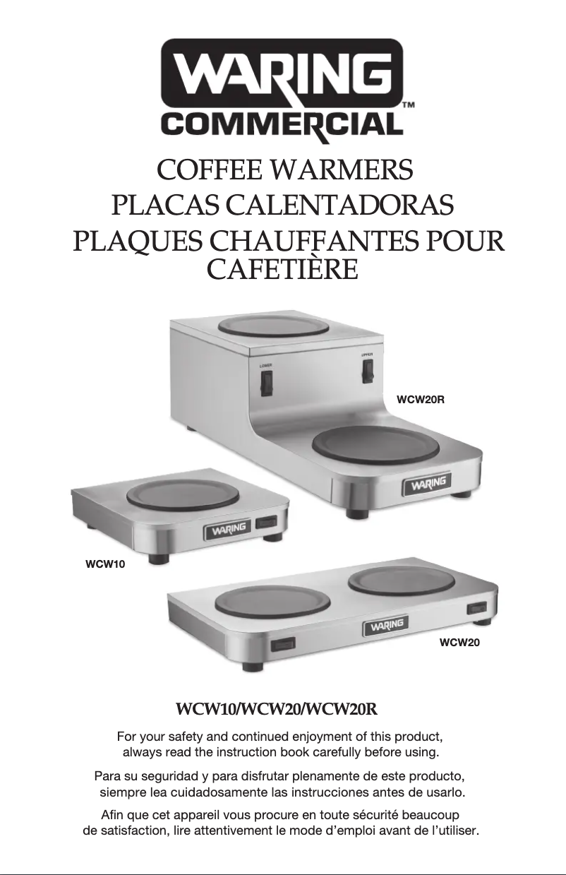 Page n°1 - Manuel utilisateur Waring Commercial WCW20R
