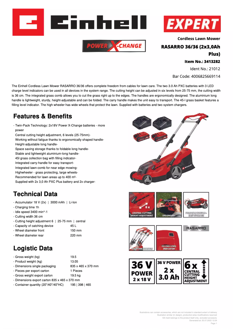 Image de la première page du manuel de l'appareil Rasarro 36/36