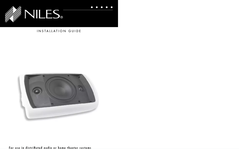 Page 1 de la notice Manuel utilisateur Niles OS6.3Si