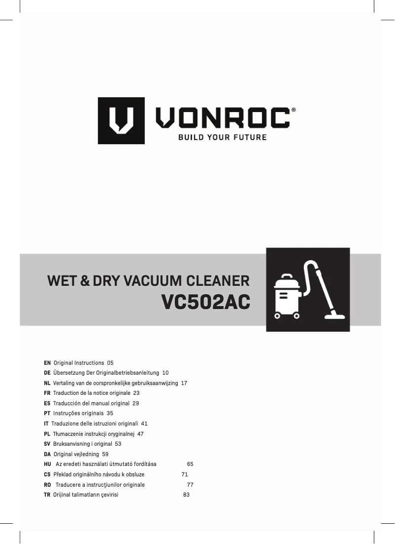 Page n°1 - Manuel utilisateur Vonroc VC502AC