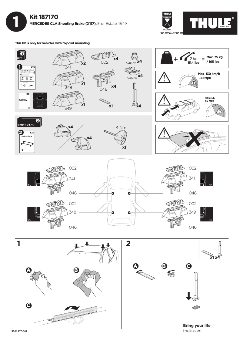 Página 1 del manual Manual de usuario Thule Kit 187170