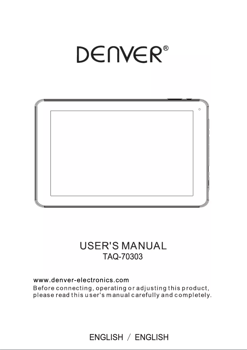 Page 1 de la notice Manuel utilisateur Denver TAQ-70303