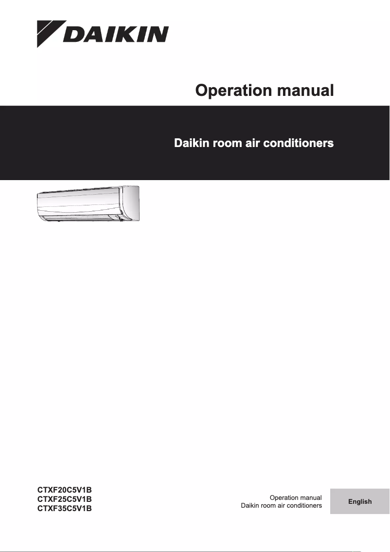 Page 1 de la notice Manuel utilisateur Daikin CTXF25C5V1B