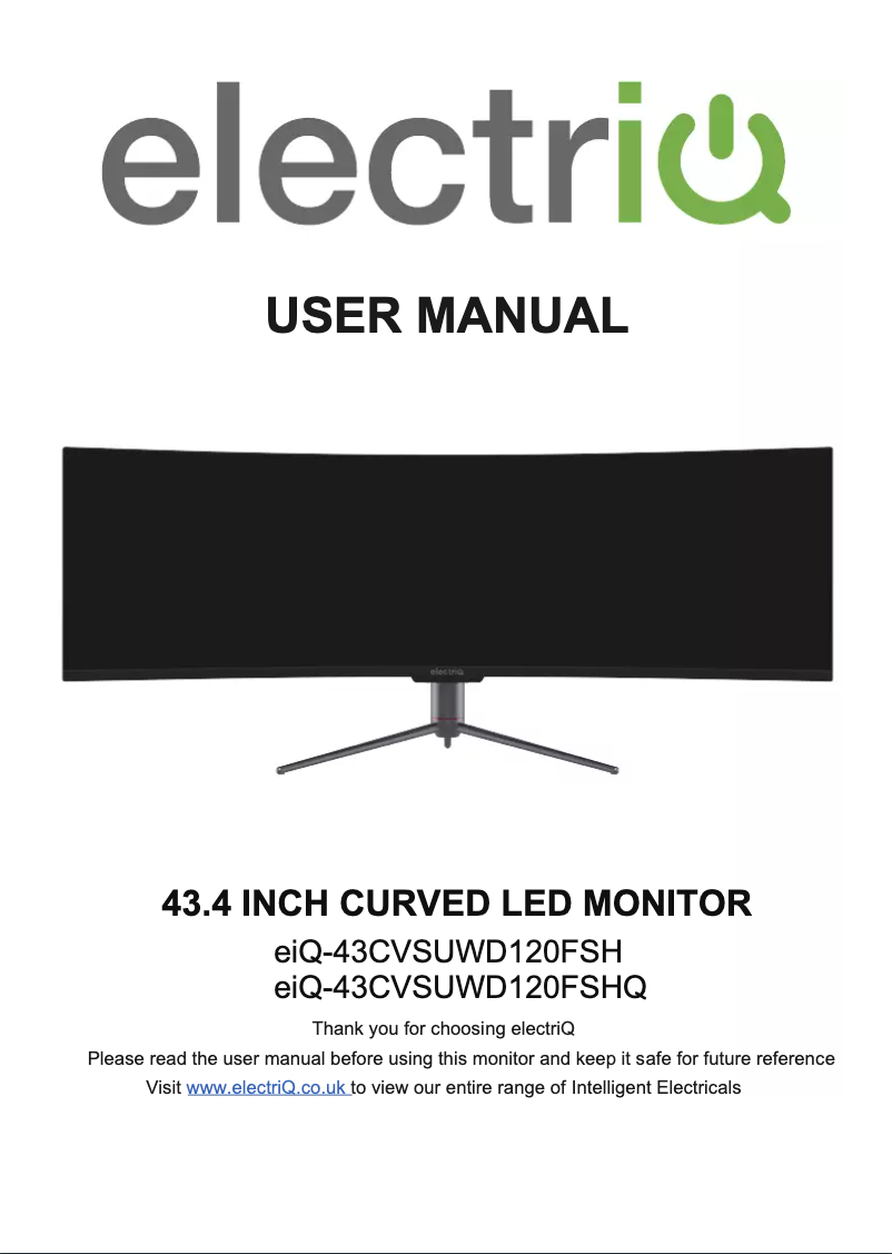 Page n°1 - Manuel utilisateur ElectriQ eiQ-43CVSUWD120FSH