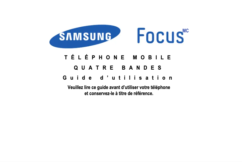 Page n°1 - Manuel utilisateur Samsung Focus SGH-I917