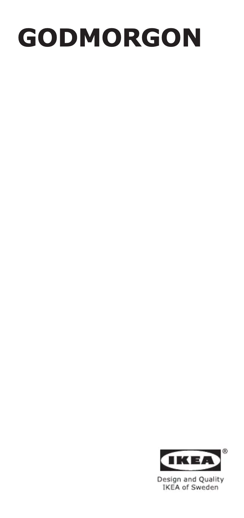 Page 1 de la notice Manuel utilisateur Ikea GODMORGON 801.955.36