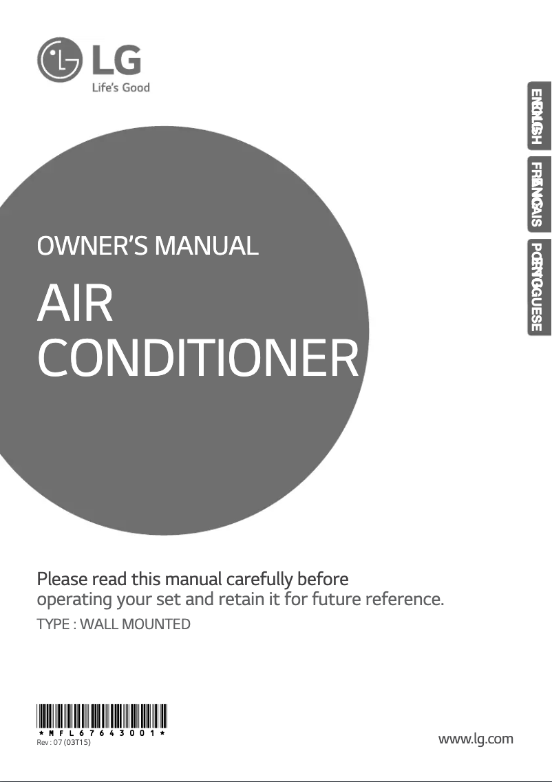 Page 1 of the manual User Manual LG HSNC096B8E7