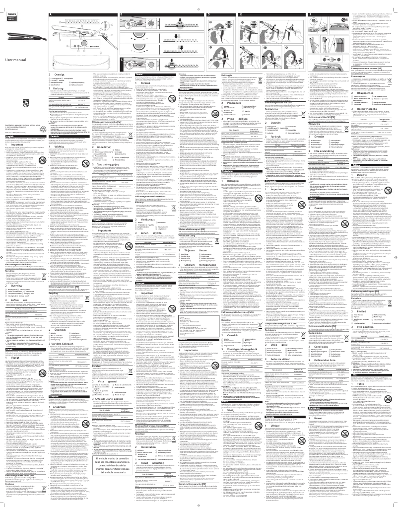 Page n°1 - Manuel utilisateur Philips BHS752