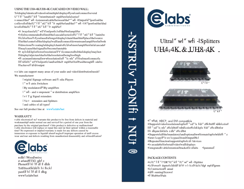 Page 1 de la notice Manuel utilisateur CE labs UH8-4K