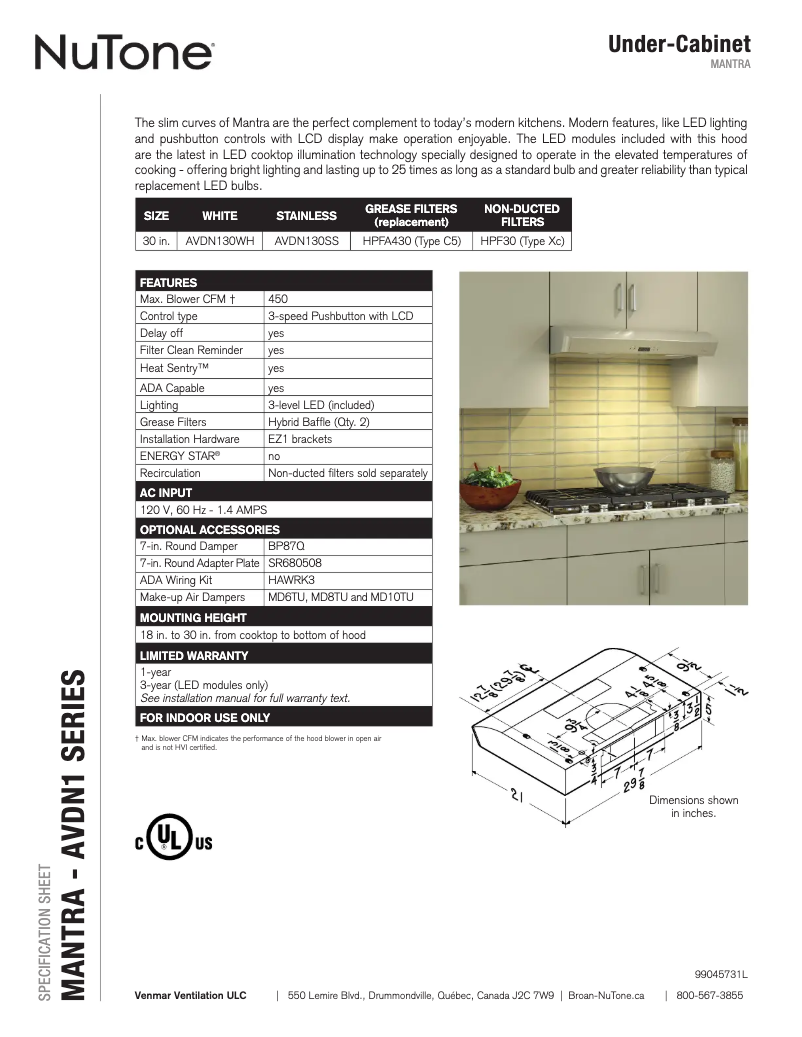 Image de la première page du manuel de l'appareil AVDN130SS