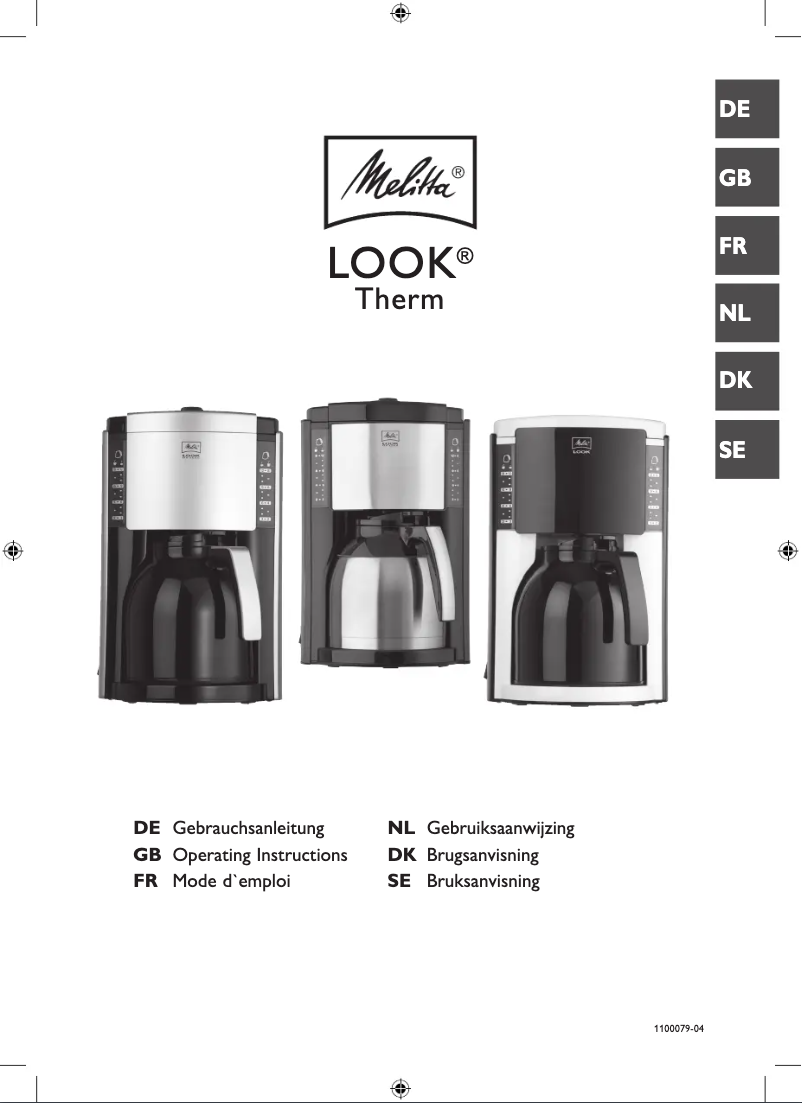 Page n°1 - Manuel utilisateur Melitta Look III Therm