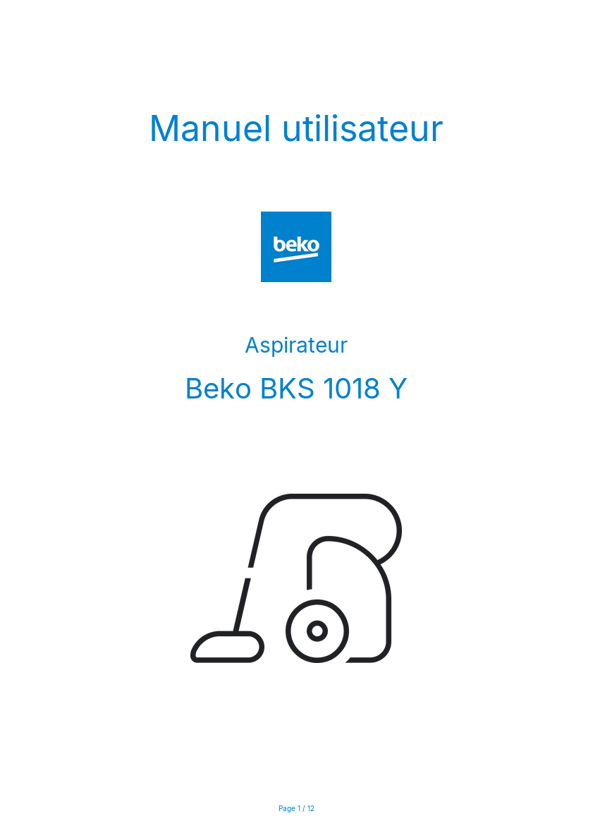 Image de la première page du manuel de l'appareil BKS 1018 Y