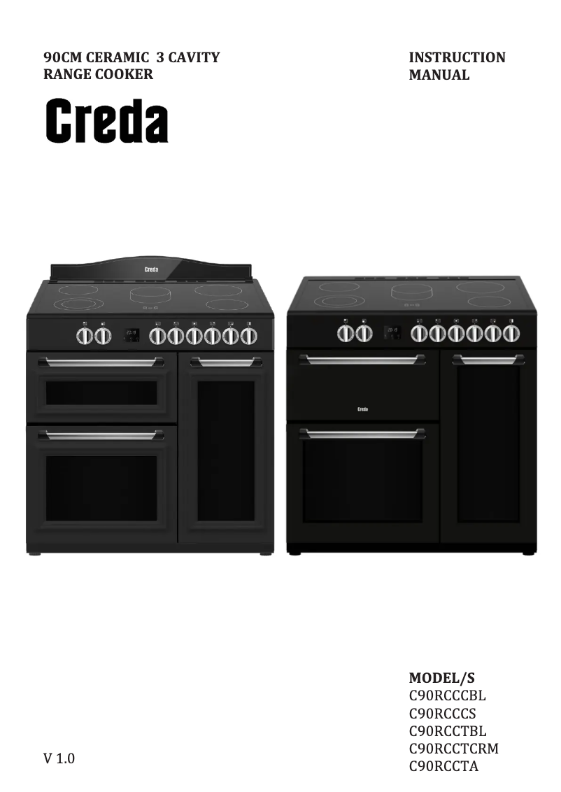 Page n°1 - Manuel utilisateur Creda C90RCCTCRM