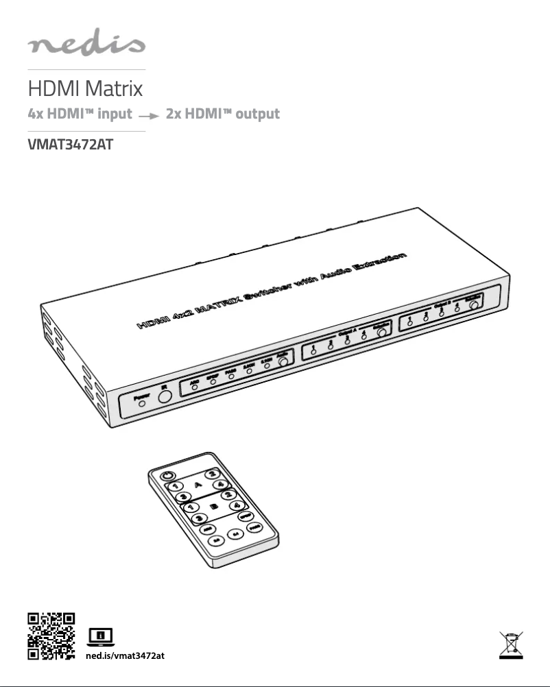 Page 1 de la notice Manuel utilisateur Nedis VMAT3472AT