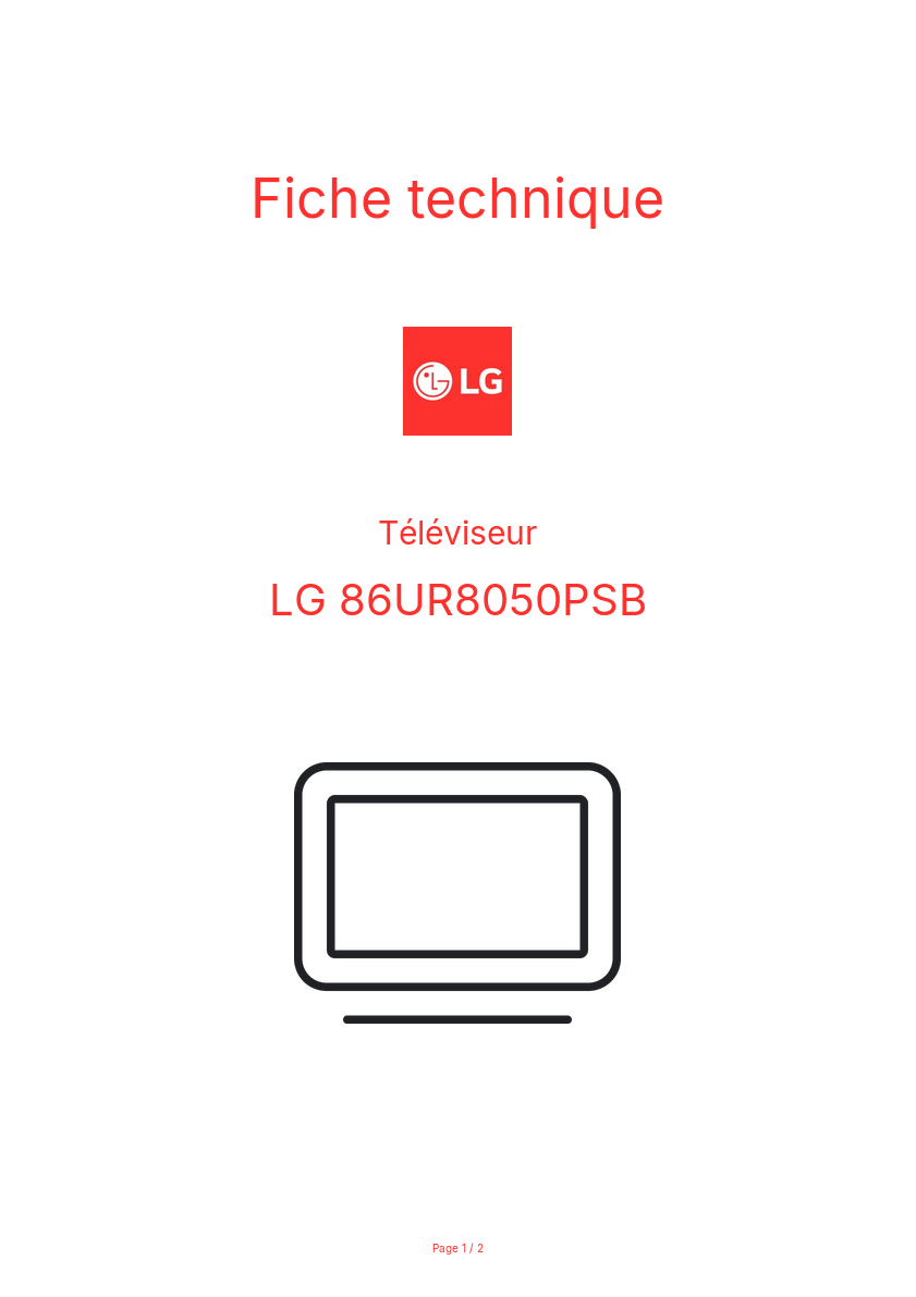 Image de la première page du manuel de l'appareil 86UR8050PSB