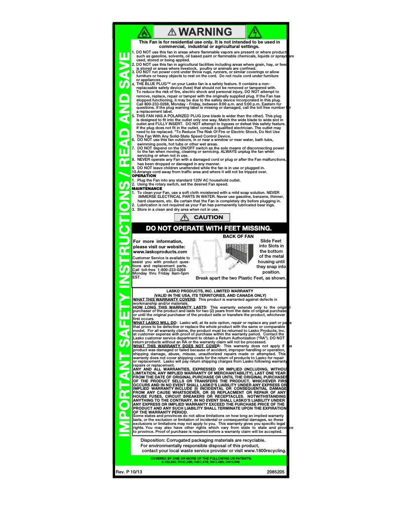 Image de la première page du manuel de l'appareil B20801