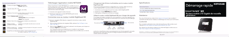 Page 1 de la notice Guide d'installation Netgear MR2100