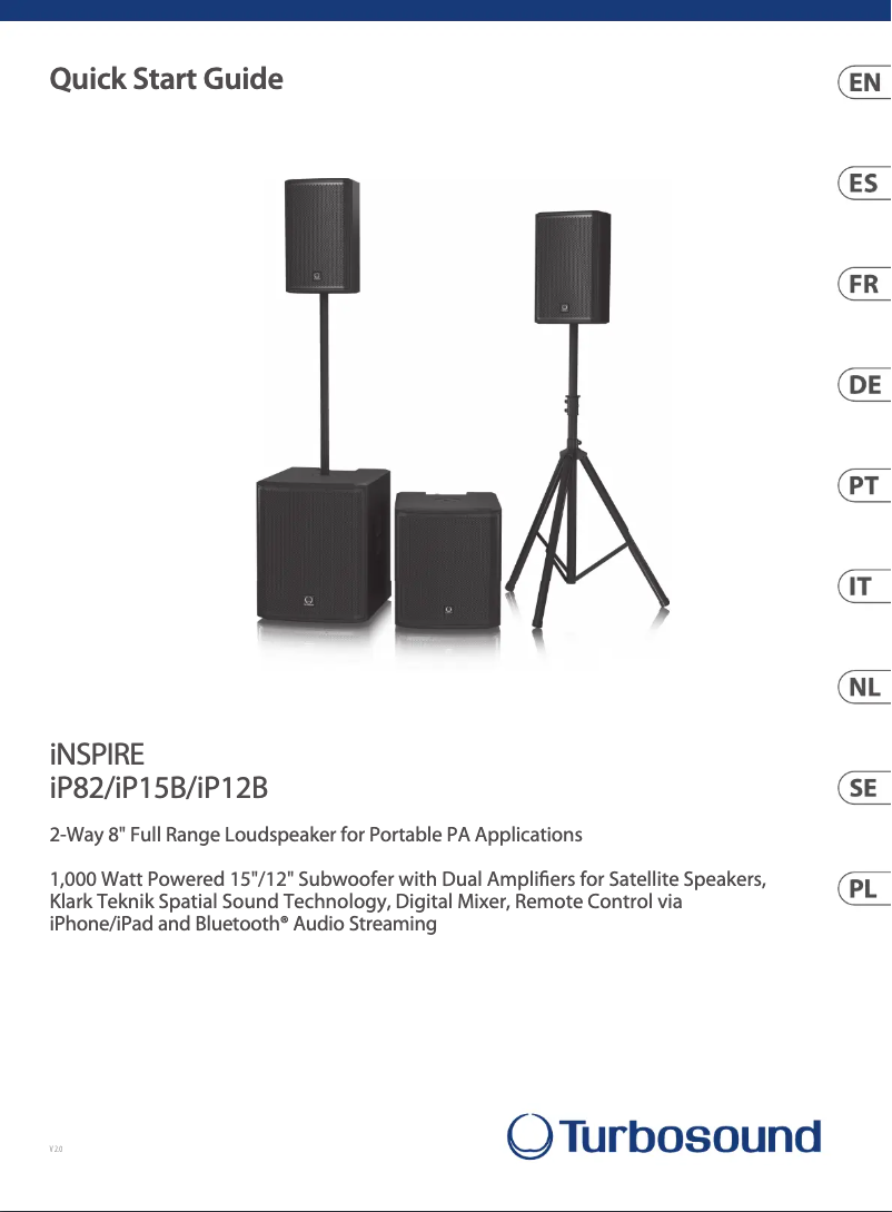 Page n°1 - Guide de démarrage rapide Turbosound iNSPIRE iP12B