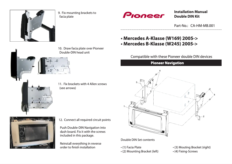 Page 1 de la notice Manuel utilisateur Pioneer CA-HM-MB.001