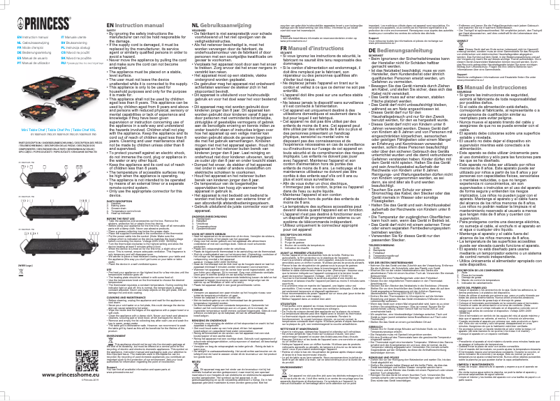 Página 1 del manual Manual de usuario Princess Table Chef Pro 102215