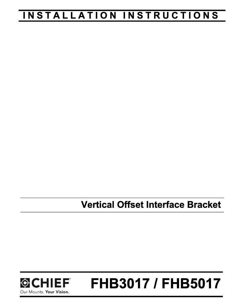Page 1 de la notice Manuel utilisateur Chief Fusion FHB3017