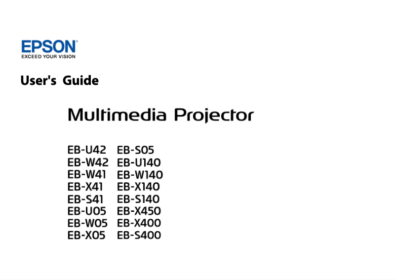 Página 1 del manual Manual de usuario Epson EB-W42