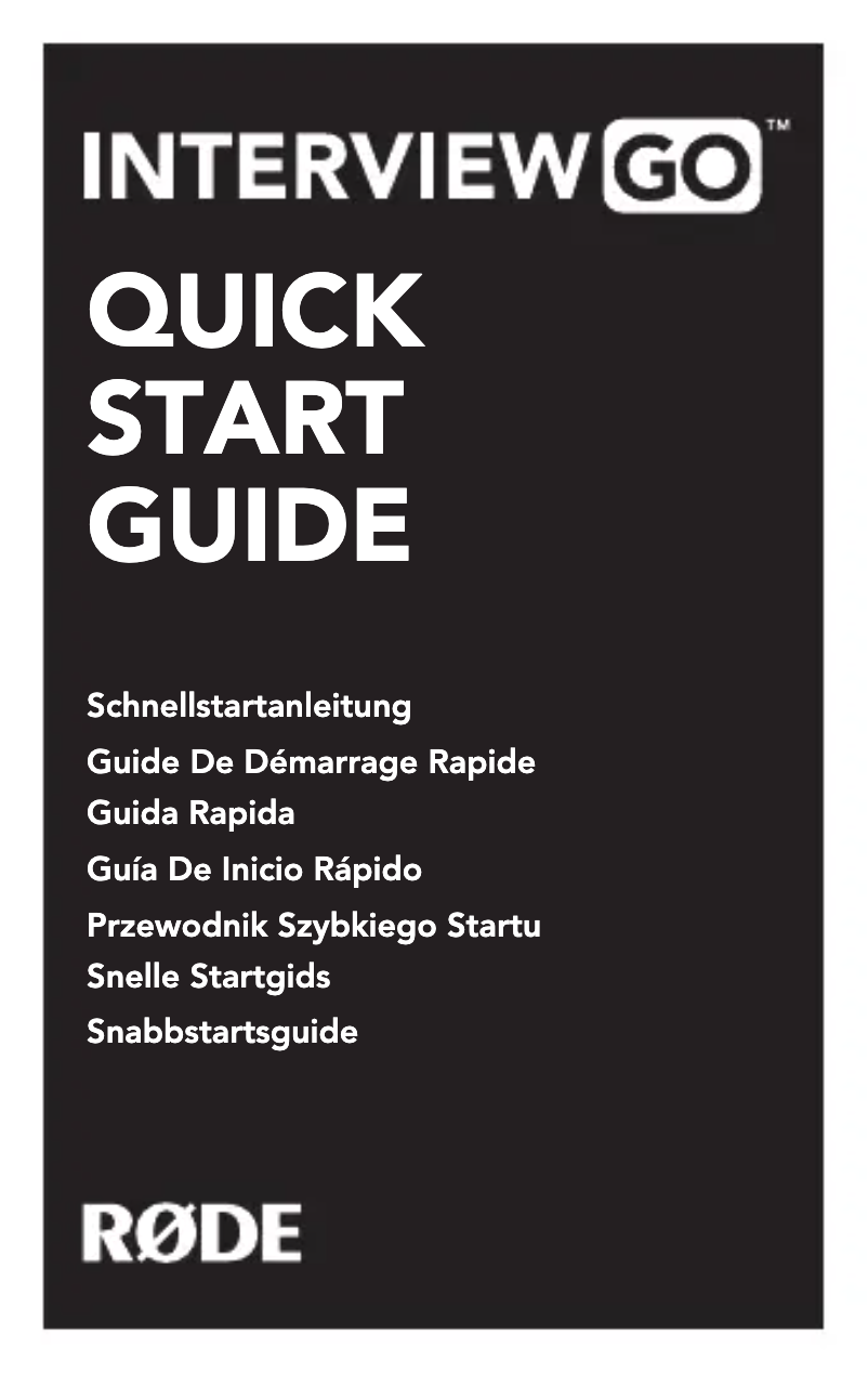 Page 1 de la notice Manuel utilisateur Røde Interview Go