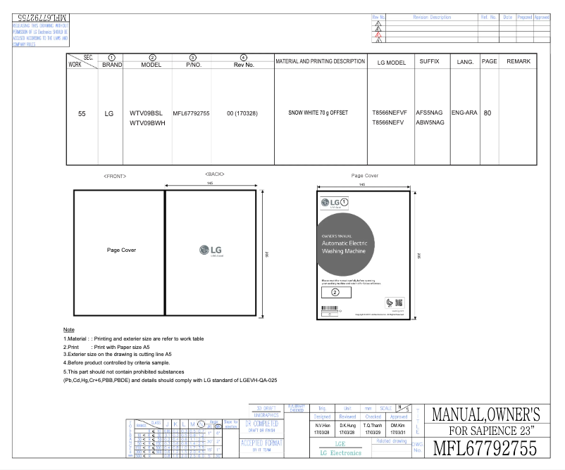 Image de la première page du manuel de l'appareil WTV09BSL