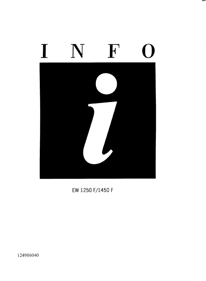 Image de la première page du manuel de l'appareil EW1450F