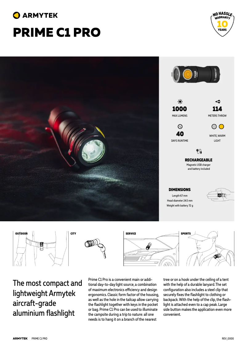 Page 1 de la notice Manuel utilisateur ArmyTek Prime C1 Pro