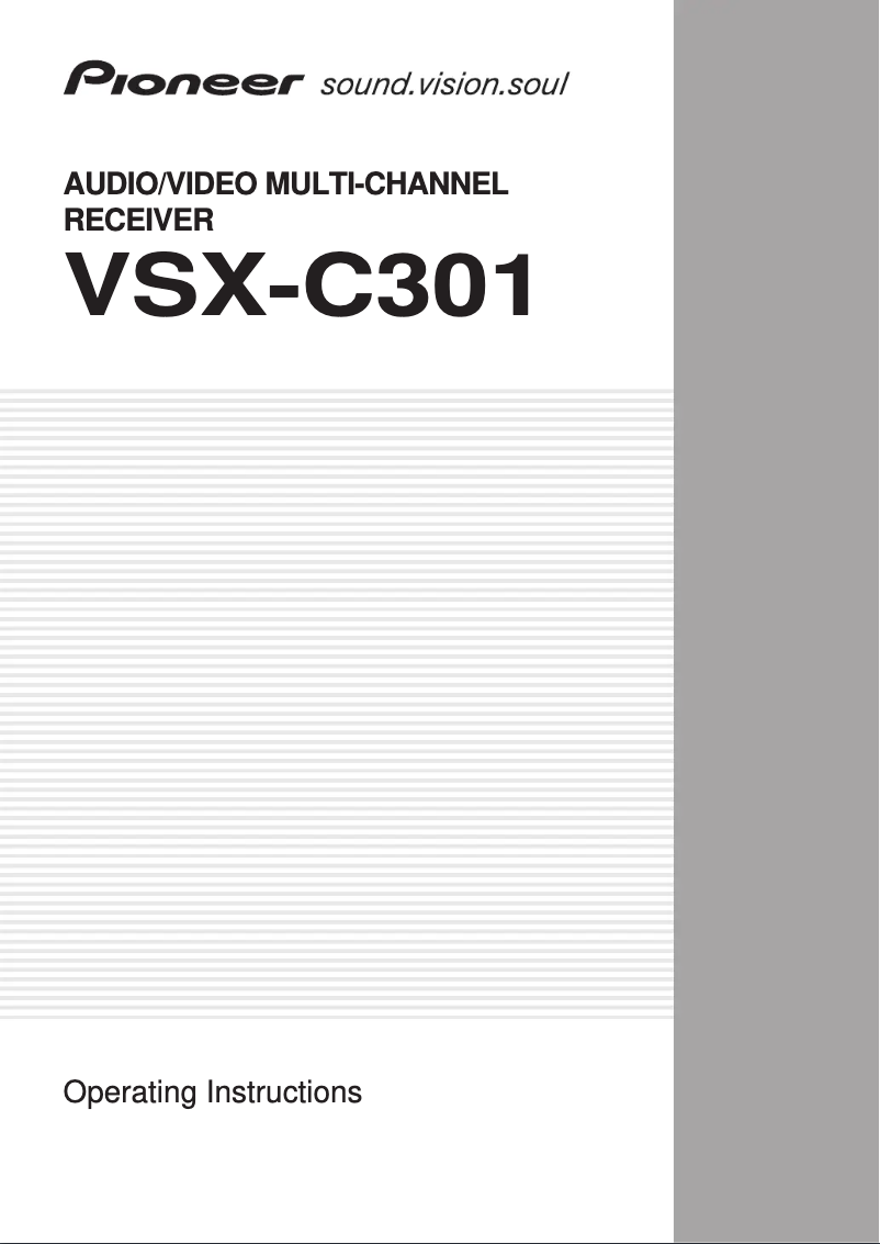 Image de la première page du manuel de l'appareil VSX-C301-S