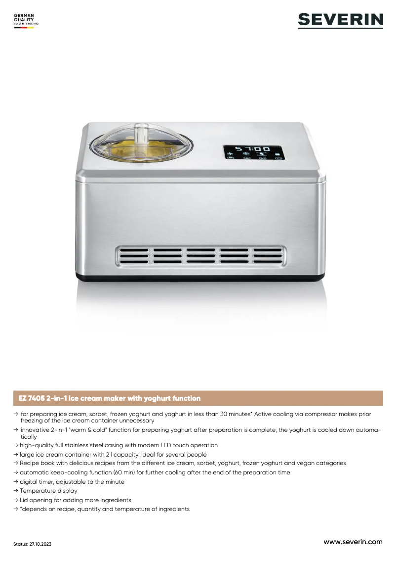 Image de la première page du manuel de l'appareil EZ 7405