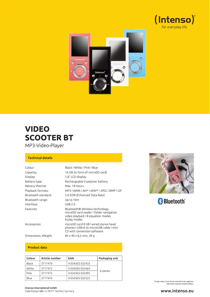 Image de la première page du manuel de l'appareil Video Scooter BT