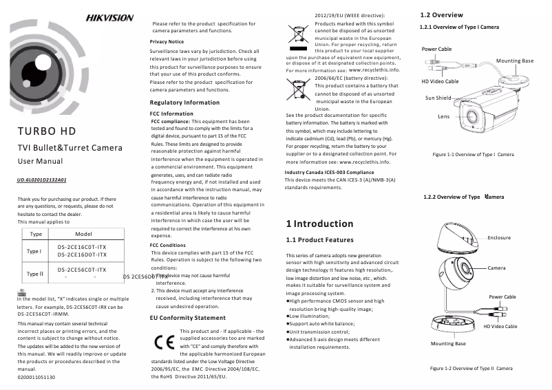 Page n°1 - Manuel utilisateur Hikvision DS-2CE16D1T-IT5K