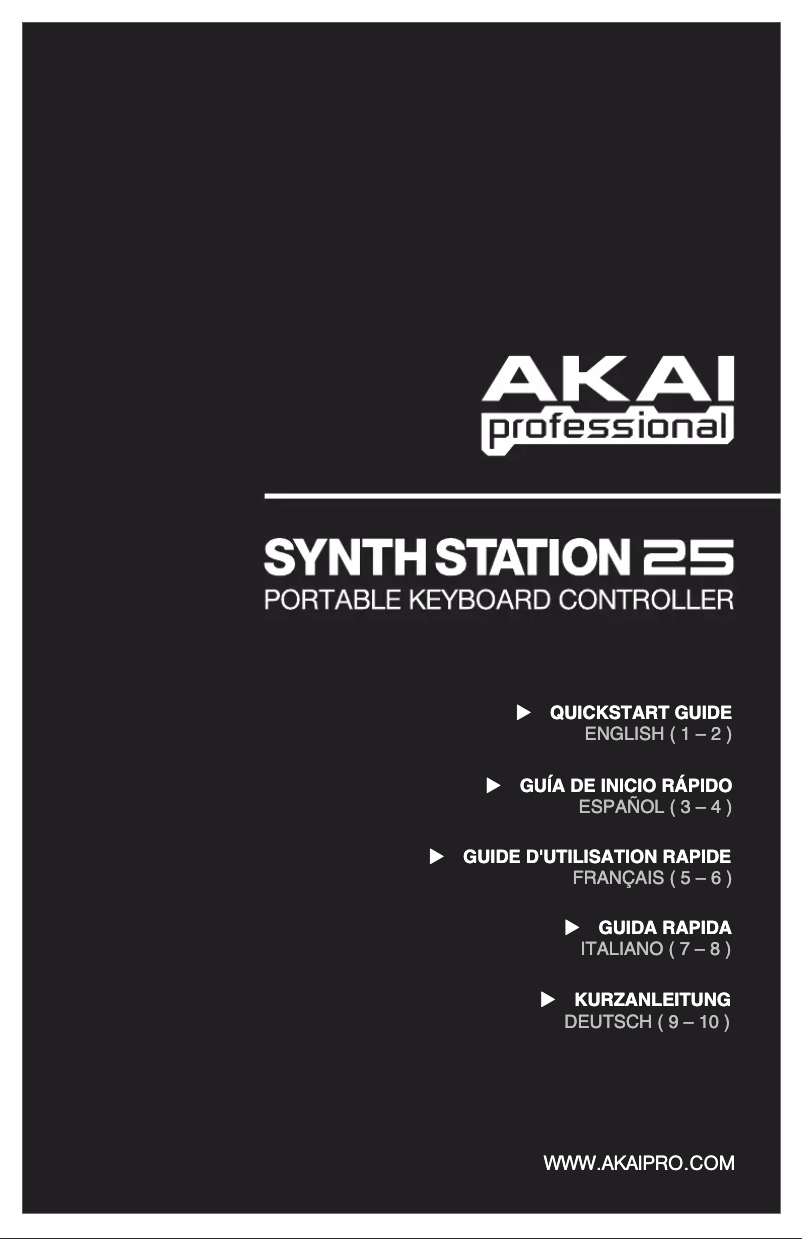 Page 1 de la notice Manuel utilisateur AKAI SynthStation 25