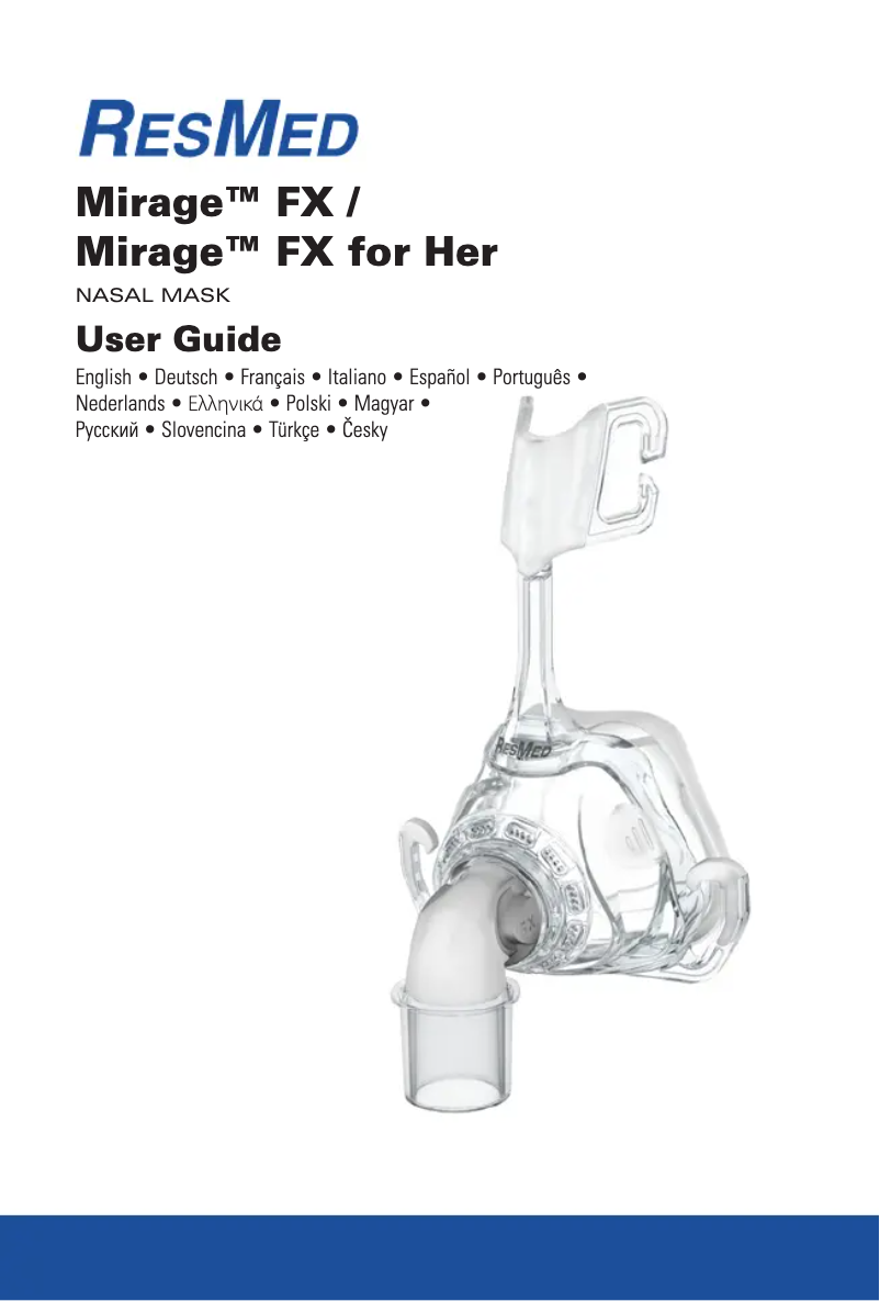 Page 1 de la notice Manuel utilisateur ResMed Mirage FX