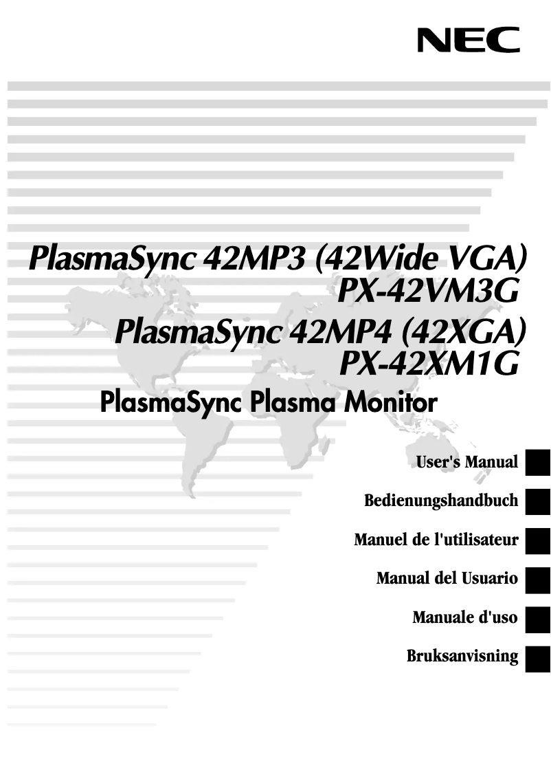 Página 1 del manual Manual de usuario NEC PlasmaSync 42XM1