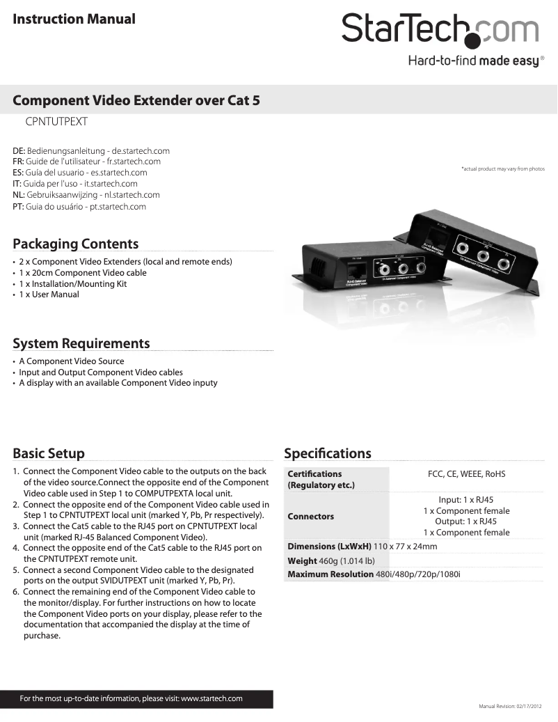 Image de la première page du manuel de l'appareil CPNTUTPEXT