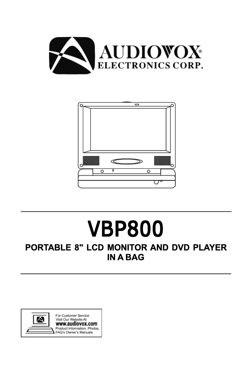Page n°1 - Manuel utilisateur VOXX VBP800