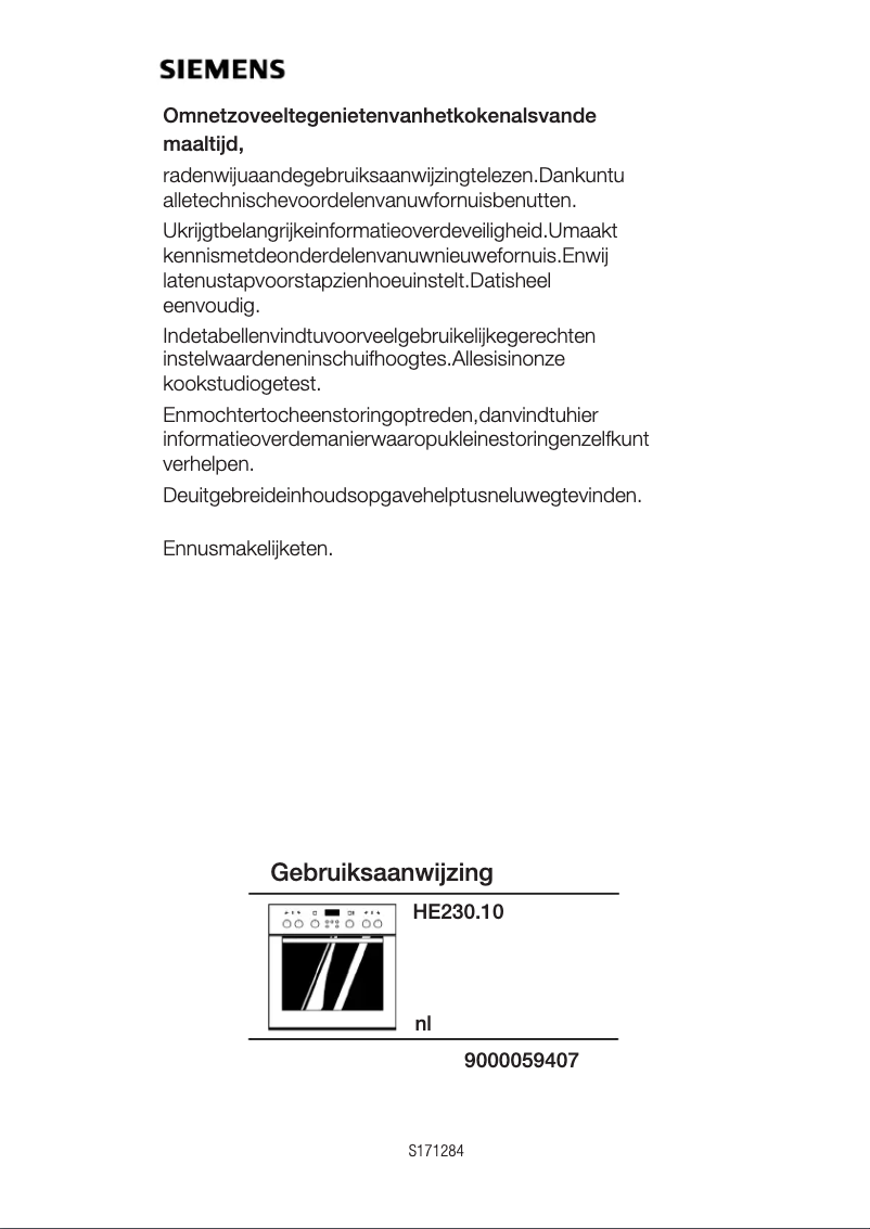 Page 1 de la notice Manuel utilisateur Siemens HE230510