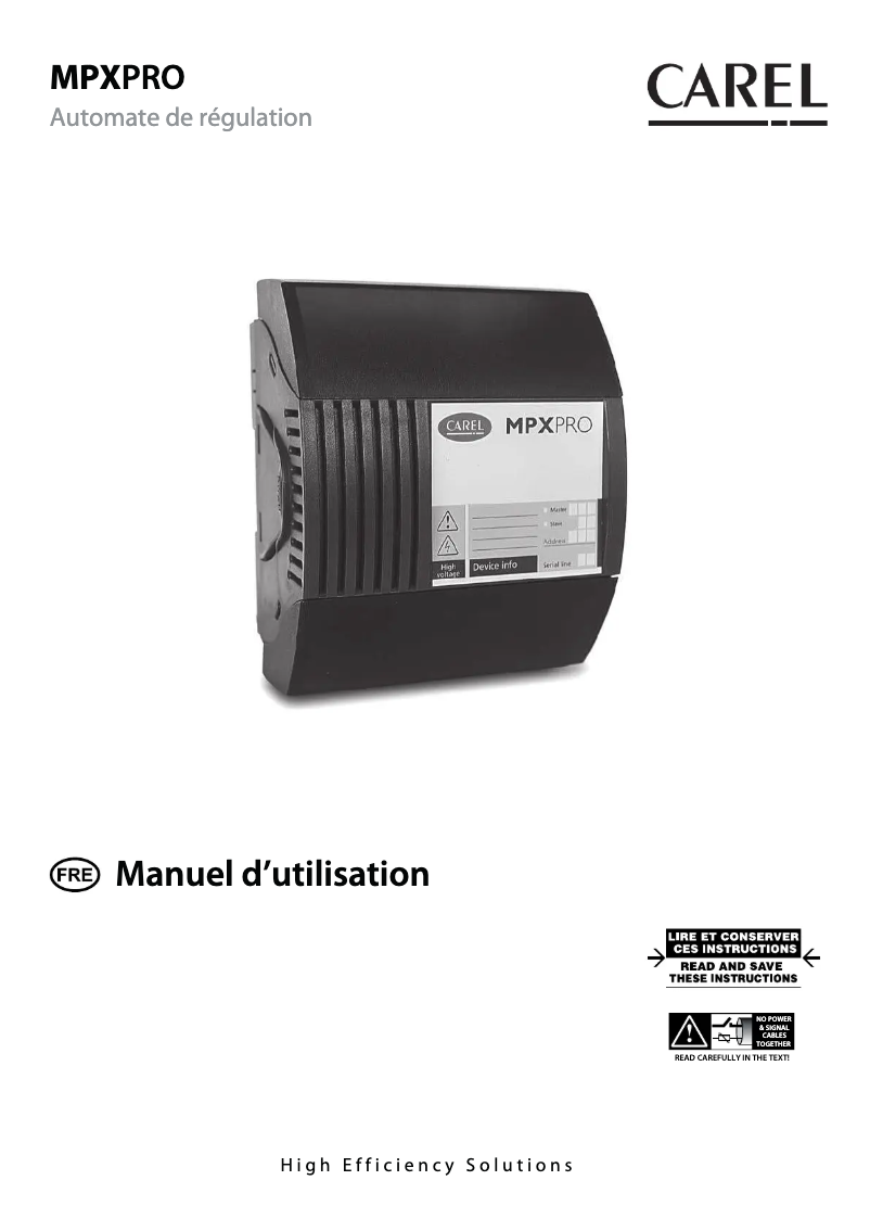 Image de la première page du manuel de l'appareil MPXPRO