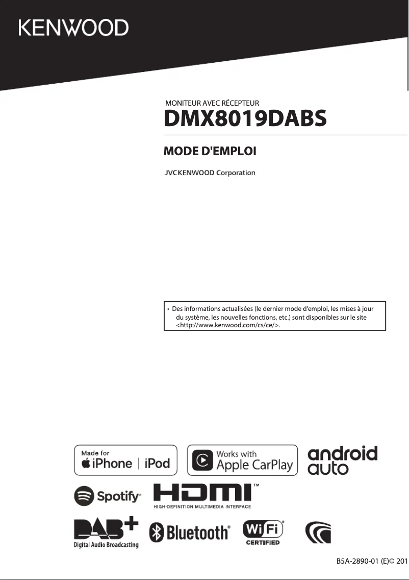 Page 1 de la notice Manuel utilisateur Kenwood DMX8019DABS