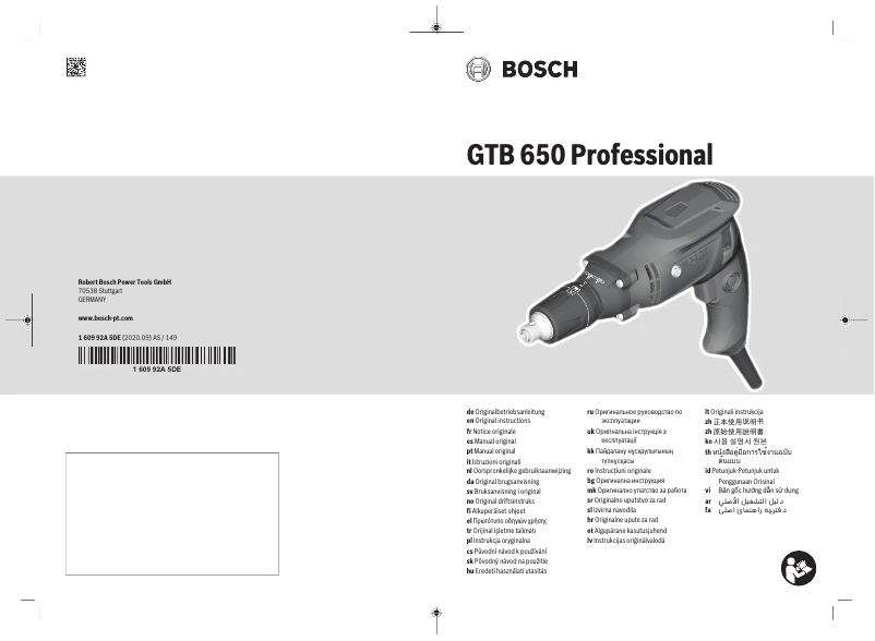 Page n°1 - Manuel utilisateur Bosch GRB 650 Professional