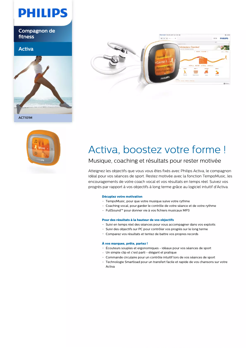 Image de la première page du manuel de l'appareil Activa ACT101M