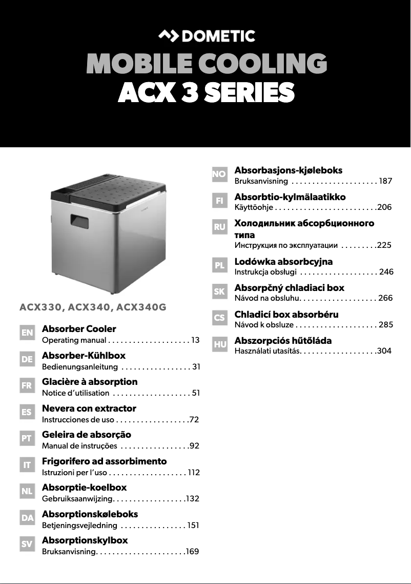 Image de la première page du manuel de l'appareil CombiCool ACX3 40
