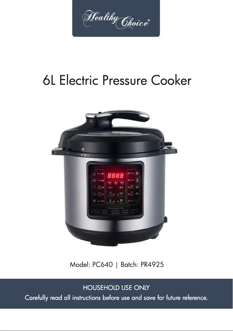 Page n°1 - Manuel utilisateur Healthy Choice PC640