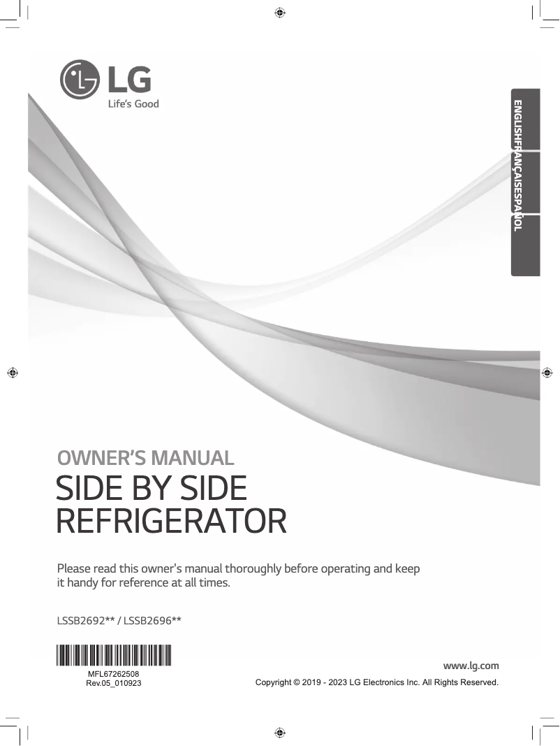 Page n°1 - Manuel utilisateur LG LSSB2692ST