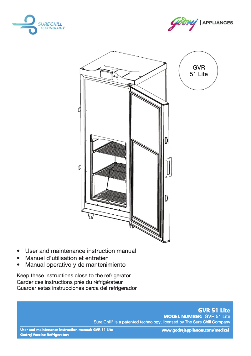 Página 1 del manual Manual de usuario Godrej GVR 51 LITE