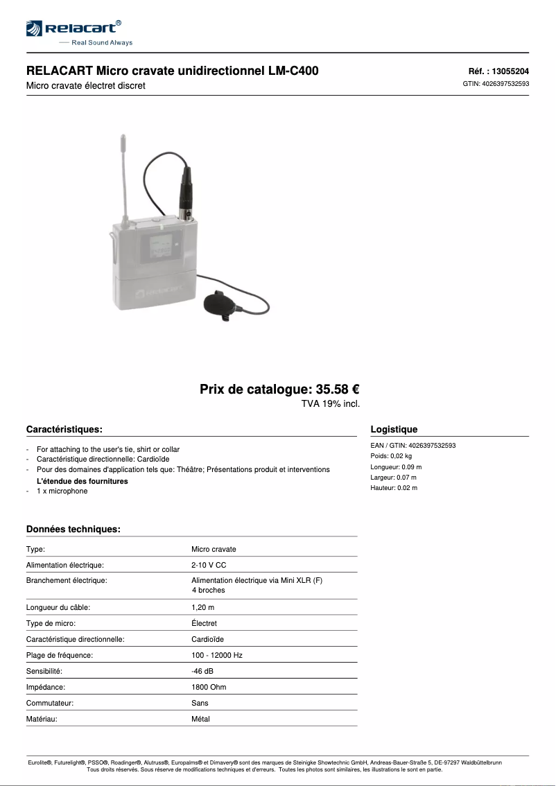 Image de la première page du manuel de l'appareil LM-C400 L